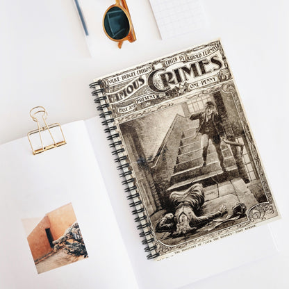 The Discovery of Jack the Ripper's First Murder Circa 1903 Spiral Notebook - Ruled Line