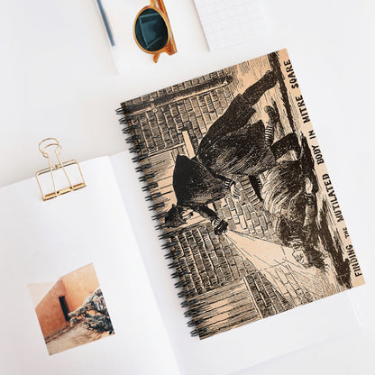 Mutilated Body in Mitre Square Jack the Ripper Circa 1888 Spiral Notebook - Ruled Line