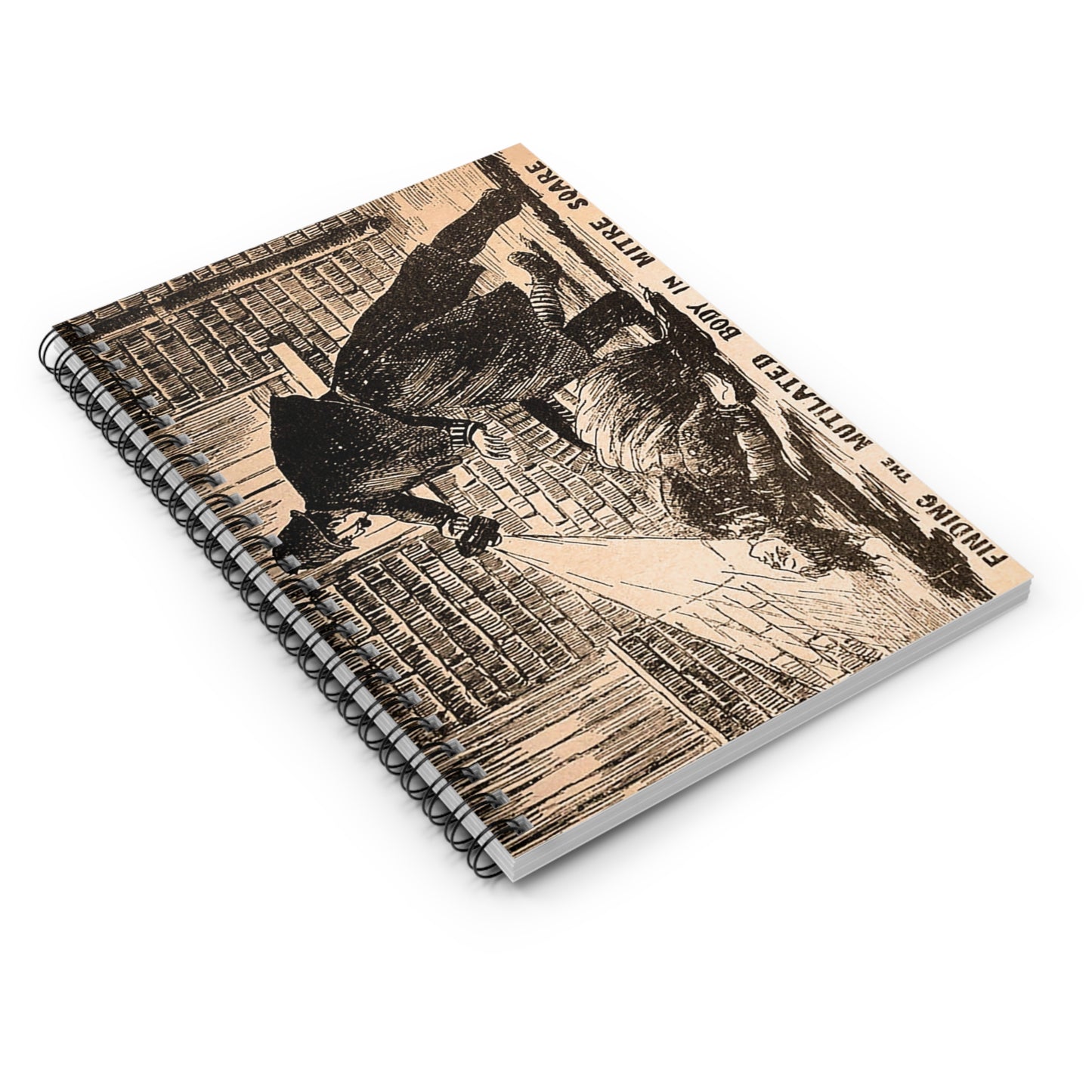 Mutilated Body in Mitre Square Jack the Ripper Circa 1888 Spiral Notebook - Ruled Line