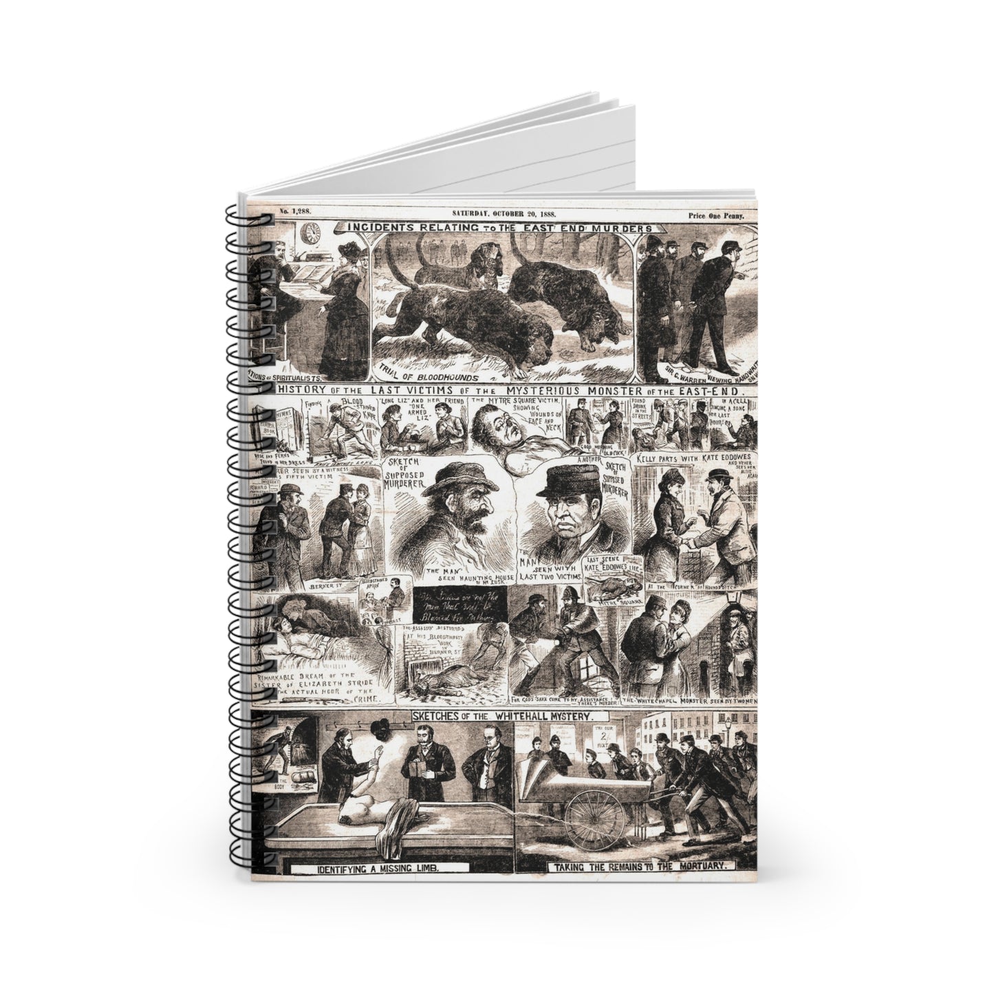 Jack The Ripper East End Murders Circa 1888 Spiral Notebook - Ruled Line