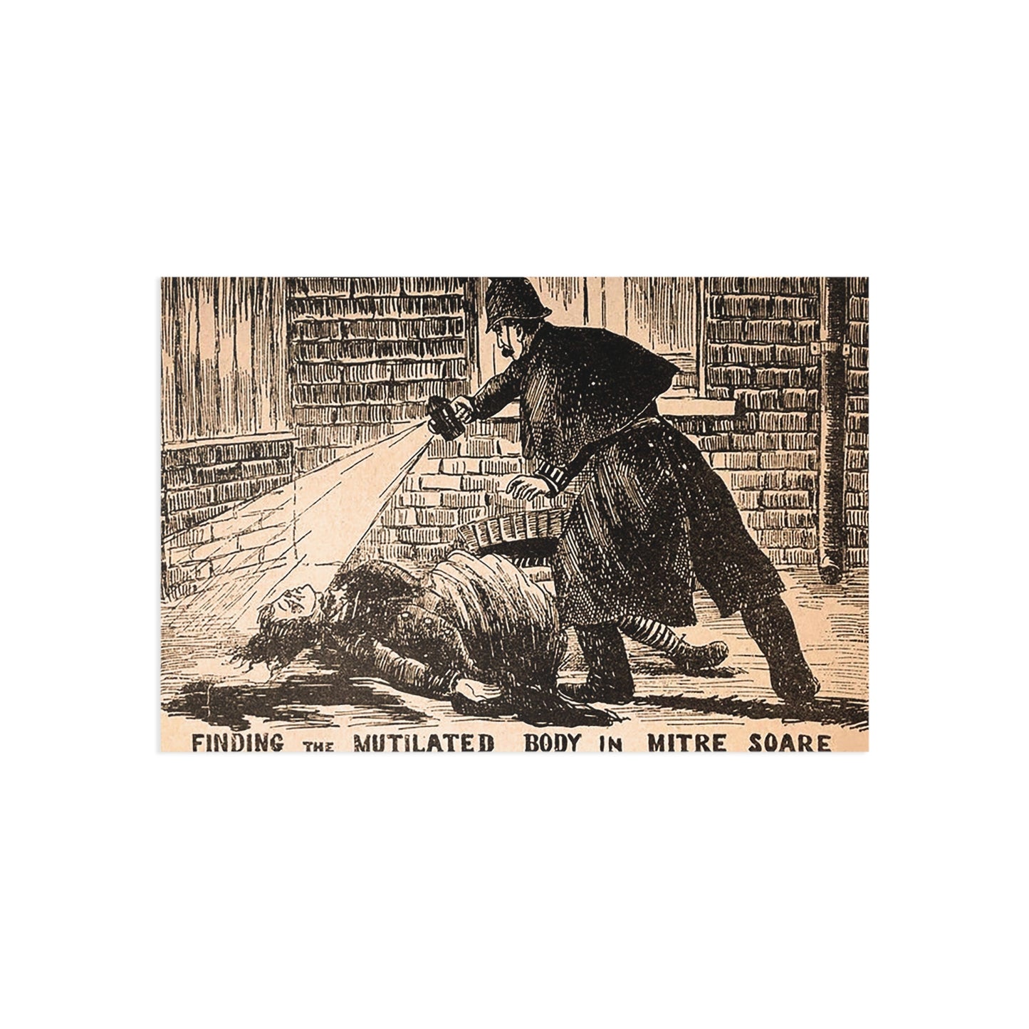 Mutilated Body in Mitre Square Jack the Ripper Circa 1888 Fine Art Postcards