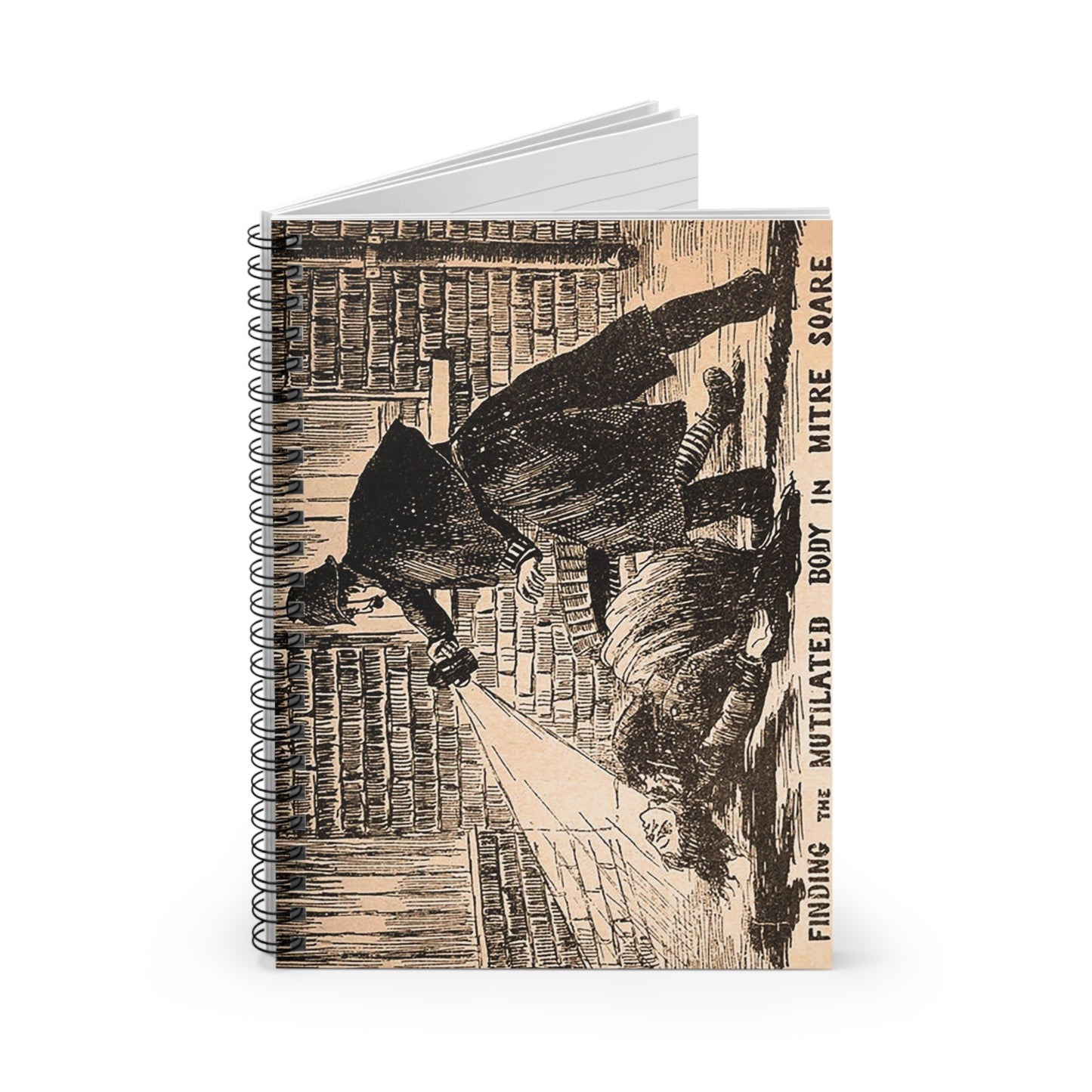 Mutilated Body in Mitre Square Jack the Ripper Circa 1888 Spiral Notebook - Ruled Line
