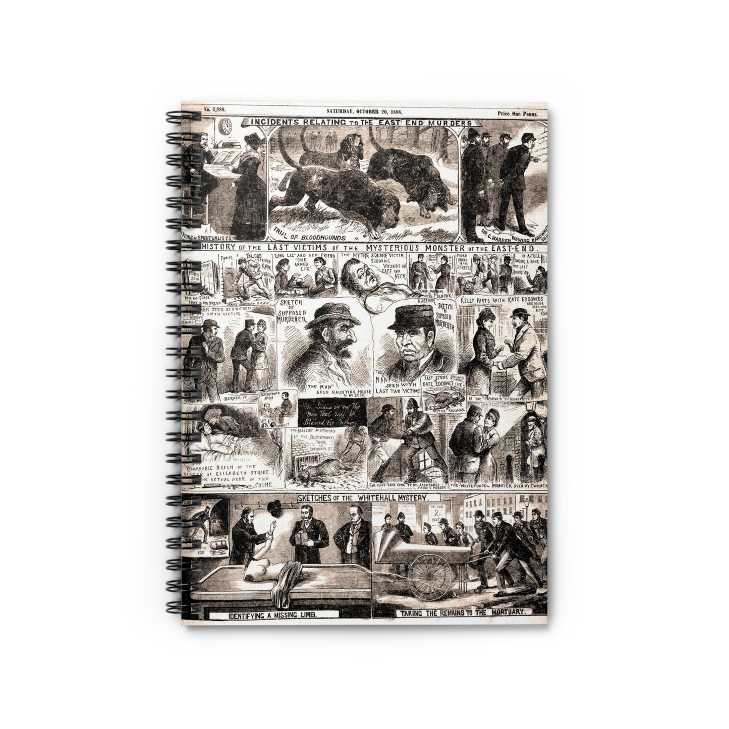 Jack The Ripper East End Murders Circa 1888 Spiral Notebook - Ruled Line