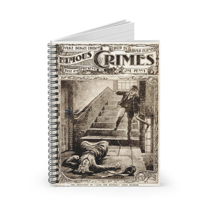 The Discovery of Jack the Ripper's First Murder Circa 1903 Spiral Notebook - Ruled Line