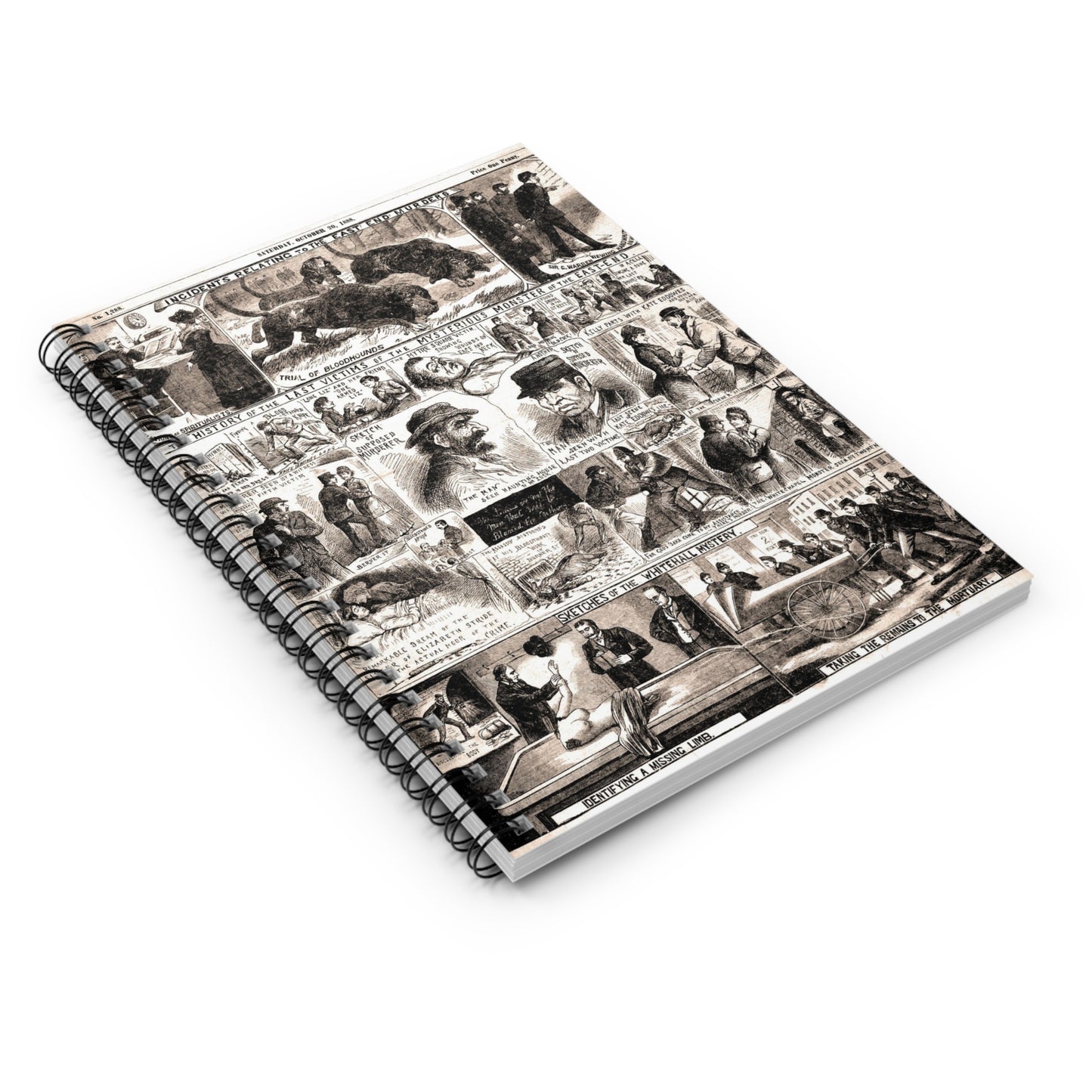 Jack The Ripper East End Murders Circa 1888 Spiral Notebook - Ruled Line